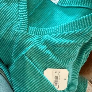 Altar’d State Alessia ribbed tunic teal/turquoise new with tags